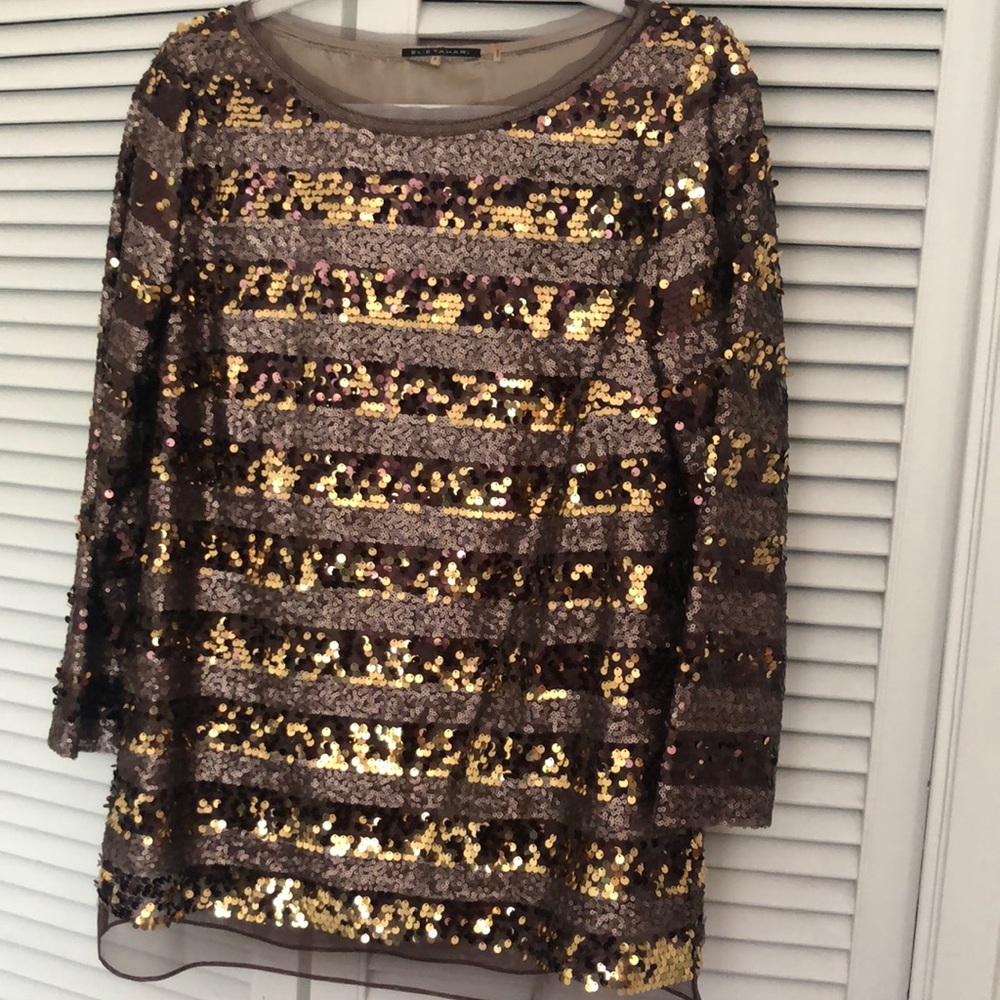 Elle Tahari sequin top
